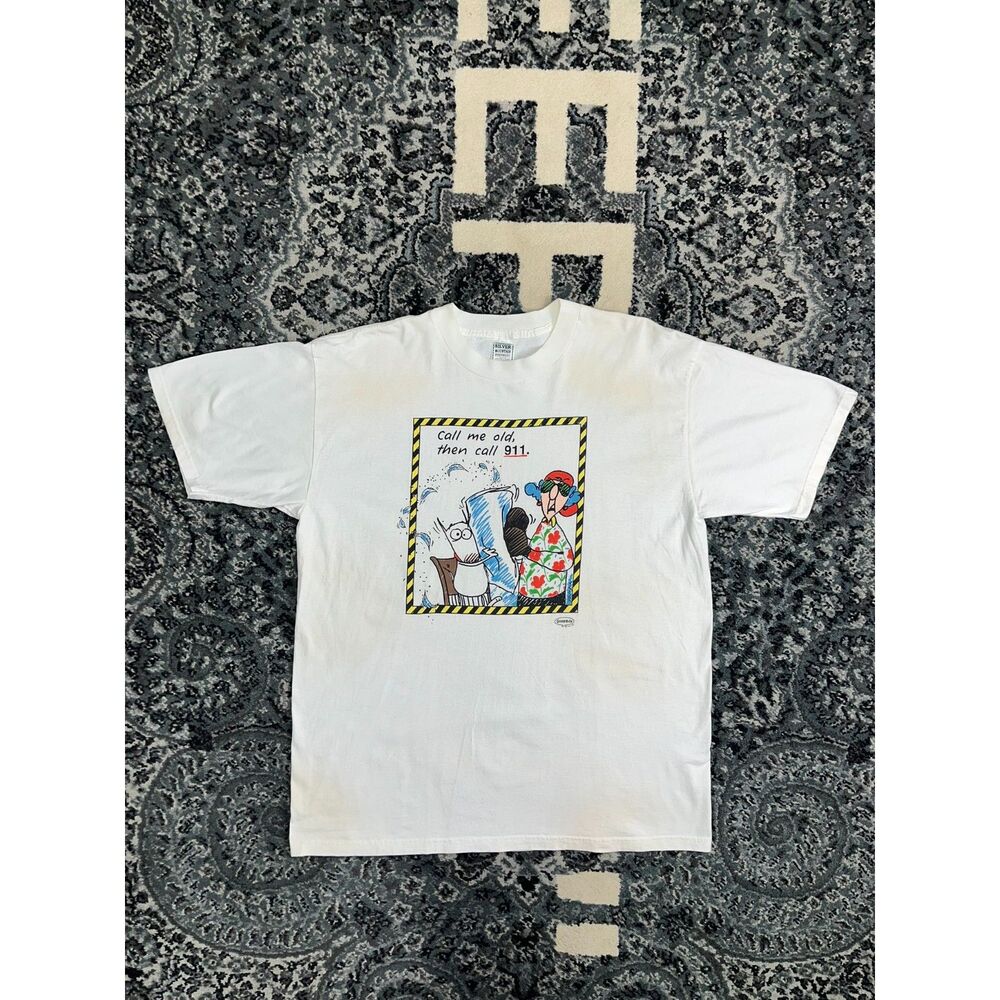 Vintage 90s Mens Silver Mountain Shoebox Greeting Card tshirt  XL White Sun fade
